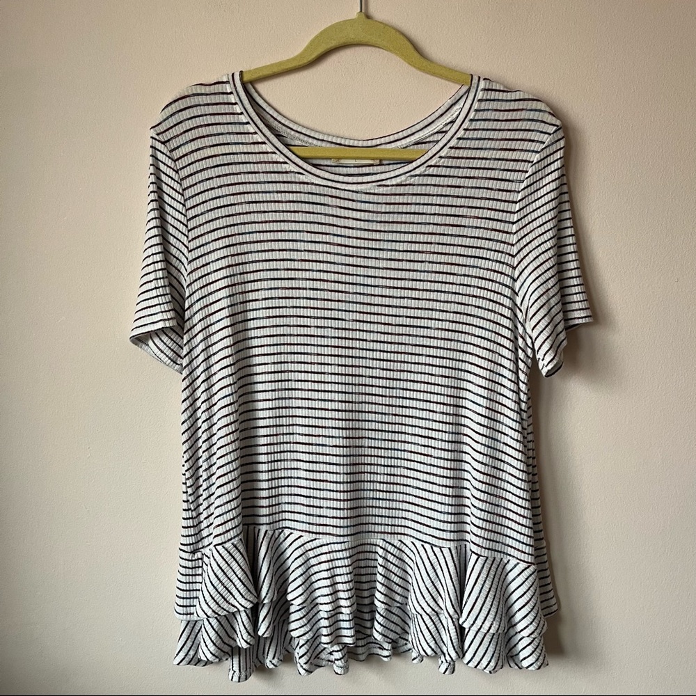 Altar'd State striped tie back ruffle top